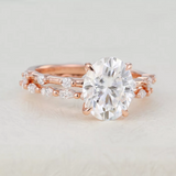 3.0 CT Oval Moissanite Solitaire Bridal Ring Set 4