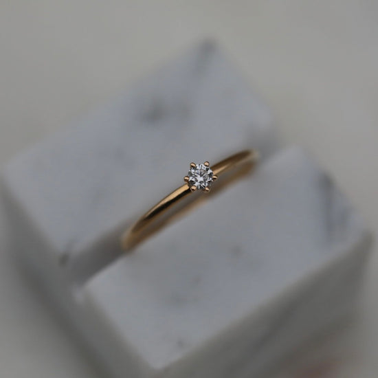0.10 CT Round Solitaire CVD G/VS1 Diamond Engagement Ring 2