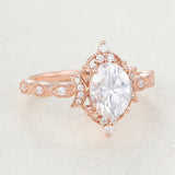 1.33 CT Oval Shaped Moissanite Vintage Engagement Ring 4