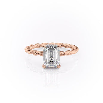 2.10 CT Emerald Cut Solitaire Twisted Rope Moissanite Engagement Ring 12