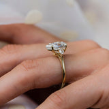 3.30 CT Pear Three Stone Moissanite Engagement Ring 4