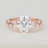 3.0 CT Oval Moissanite Solitaire Bridal Ring Set 1
