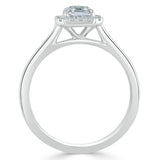 0.75 CT Asscher Cut Halo Moissanite Engagement Ring 5