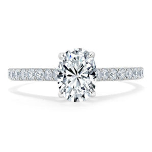 0.94 CT Oval Cut Solitaire Moissanite Engagement Ring With Pave Setting 1