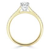 0.94 CT Oval Cut Solitaire Moissanite Engagement Ring With Pave Setting 6