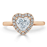 1.0 CT Heart Cut Halo Moissanite Engagement Ring 8