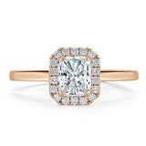 1.0 CT Radiant Cut Halo Moissanite Engagement Ring 7