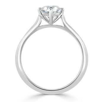 0.75 CT Round Cut Solitaire Moissanite Engagement Ring 4