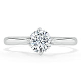 0.75 CT Round Cut Solitaire Moissanite Engagement Ring 1