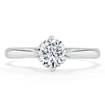 0.75 CT Round Cut Solitaire Moissanite Engagement Ring 1