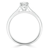 0.94 CT Oval Cut Solitaire Moissanite Engagement Ring With Pave Setting 4