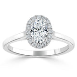 0.75 CT Oval Cut Halo Moissanite Engagement Ring 2