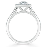 1.05 CT Asscher Cut Halo Pave Setting Moissanite Engagement Ring 4