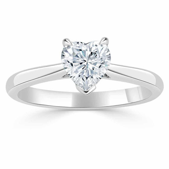 1.0 CT Heart Cut Solitaire Moissanite Engagement Ring 2