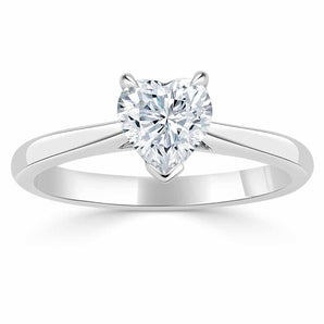 1.0 CT Heart Cut Solitaire Moissanite Engagement Ring 2