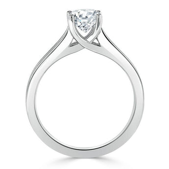 0.94 CT Oval Cut Solitaire Moissanite Engagement Ring 4