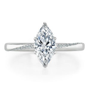 1.0 CT Marquise Cut Solitaire Moissanite Engagement Ring 1