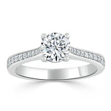 0.75 CT Round Cut Solitaire Moissanite Engagement Ring With Channel Setting 4