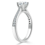 0.75 CT Round Cut Solitaire Moissanite Engagement Ring With Channel Setting 3