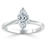 1.0 CT Marquise Cut Solitaire Moissanite Engagement Ring 2