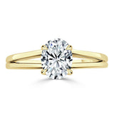 0.94 CT Oval Cut Solitaire Moissanite Engagement Ring 5