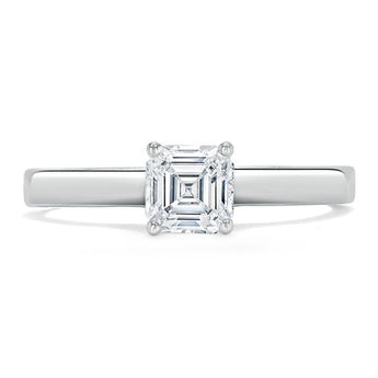 1.0 CT Asscher Cut Solitaire Moissanite Engagement Ring 1