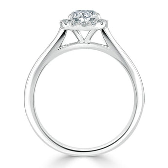 1.0 CT Pear Cut Halo Moissanite Engagement Ring 5