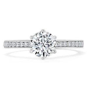 0.75 CT Round Cut Solitaire Moissanite Engagement Ring With Channel Setting 1