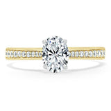 0.94 CT Oval Cut Solitaire Moissanite Engagement Ring With Pave Setting 5