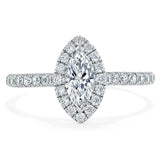 1.0 CT Marquise Cut Halo Moissanite Engagement Ring With Pave Setting 1