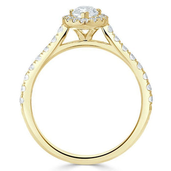 1.0 CT Marquise Cut Halo Moissanite Engagement Ring With Pave Setting 6