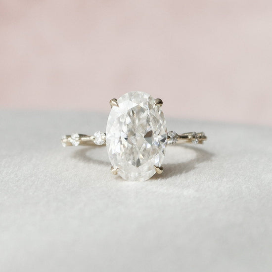 3.5 CT Oval Pave Moissanite Engagement Ring 9