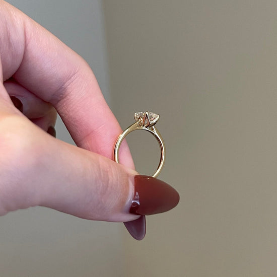 1.0 CT Emerald Shaped Moissanite Solitaire Engagement Ring 7