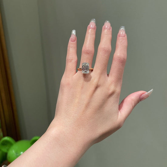 5.0 CT Emerald Shaped Moissanite Solitaire Engagement Ring 2