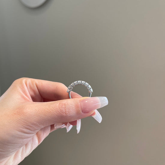 2.70 TCW Emerald Shaped Moissanite Half Eternity Wedding Band 3