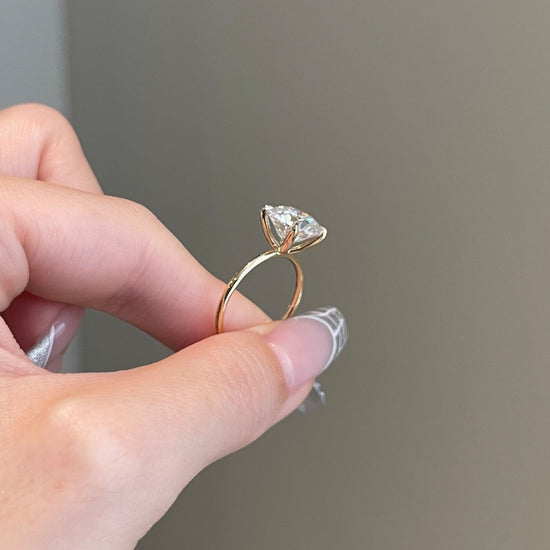 3.50 CT Round Shaped Moissanite Solitaire Engagement Ring 3