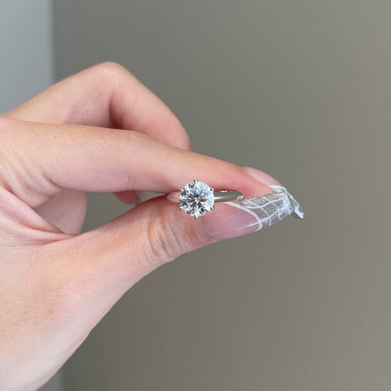 2.0 CT Round Shaped Moissanite Solitaire Engagement Ring 1