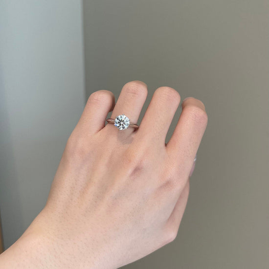 2.0 CT Round Shaped Moissanite Solitaire Engagement Ring 2