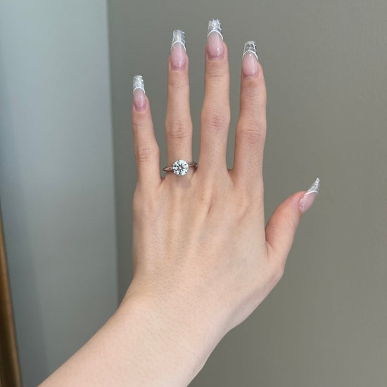 2.0 CT Round Shaped Moissanite Solitaire Engagement Ring 3