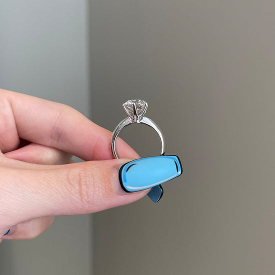 3.0 CT Round Shaped Moissanite Solitaire Engagement Ring 4