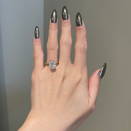 3.50 CT Oval Shaped Moissanite Solitaire Engagement Ring 3