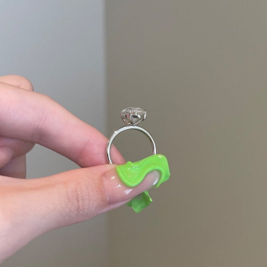 4.0 CT Oval Shaped Moissanite Solitaire Engagement Ring 6