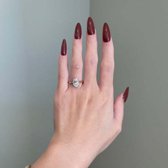 2.50 CT Oval Shaped Moissanite Solitaire Engagement Ring 2