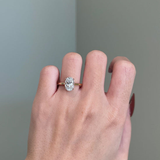 2.50 CT Oval Shaped Moissanite Solitaire Engagement Ring 4