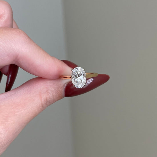 2.50 CT Oval Shaped Moissanite Solitaire Engagement Ring 1