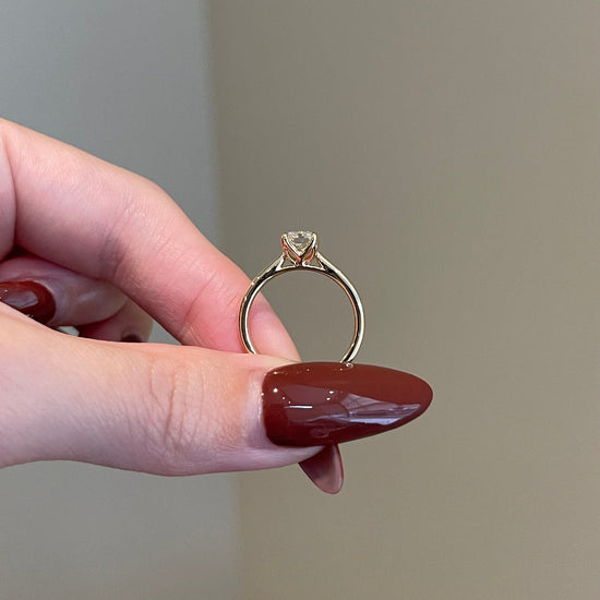 1.0 CT Emerald Shaped Moissanite Solitaire Engagement Ring 5