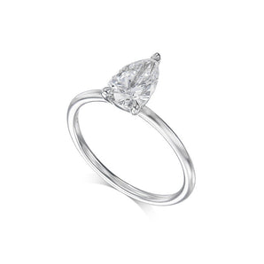 1.0 CT Pear Solitaire CVD E/VS2 Diamond Engagement Ring 2