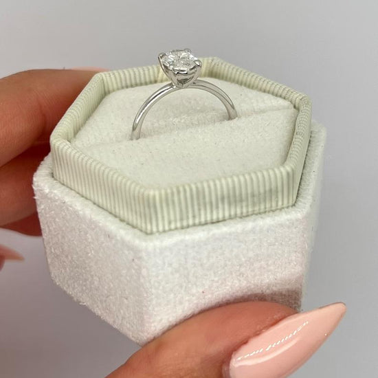 1.0 CT Oval Solitaire CVD E/VS2 Diamond Engagement Ring 3