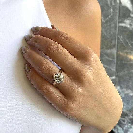 4.0 CT Round Solitaire CVD F/VS1 Diamond Engagement Ring 3