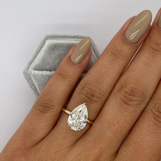 4.0 CT Pear Solitaire CVD F/VS1 Diamond Engagement Ring 1